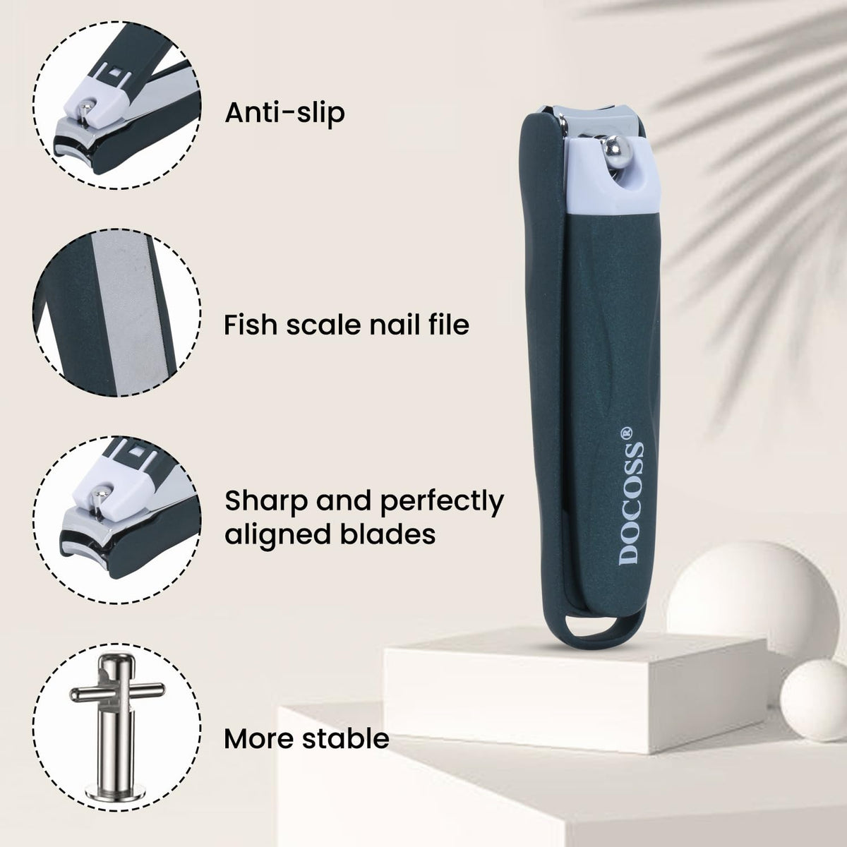 DOCOSS Steel Big Nail Clippers For Men Women Nail Cutter with Toe Nail Clipper,Cuticle Cutter & Ingrown Toenail Cutter,Nails Cutter(Green)