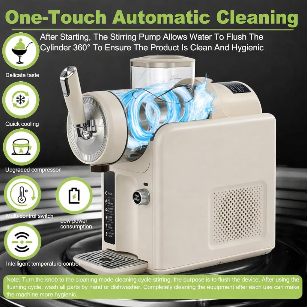 Docoss 1.8L Slushie Machine & Soft Serve Ice Cream Maker Machine, No Ice Needed, Self-Cleaning, LED Display,5 Presets for Frozen Drink, Milkshake, Cocktails, Frappes and More