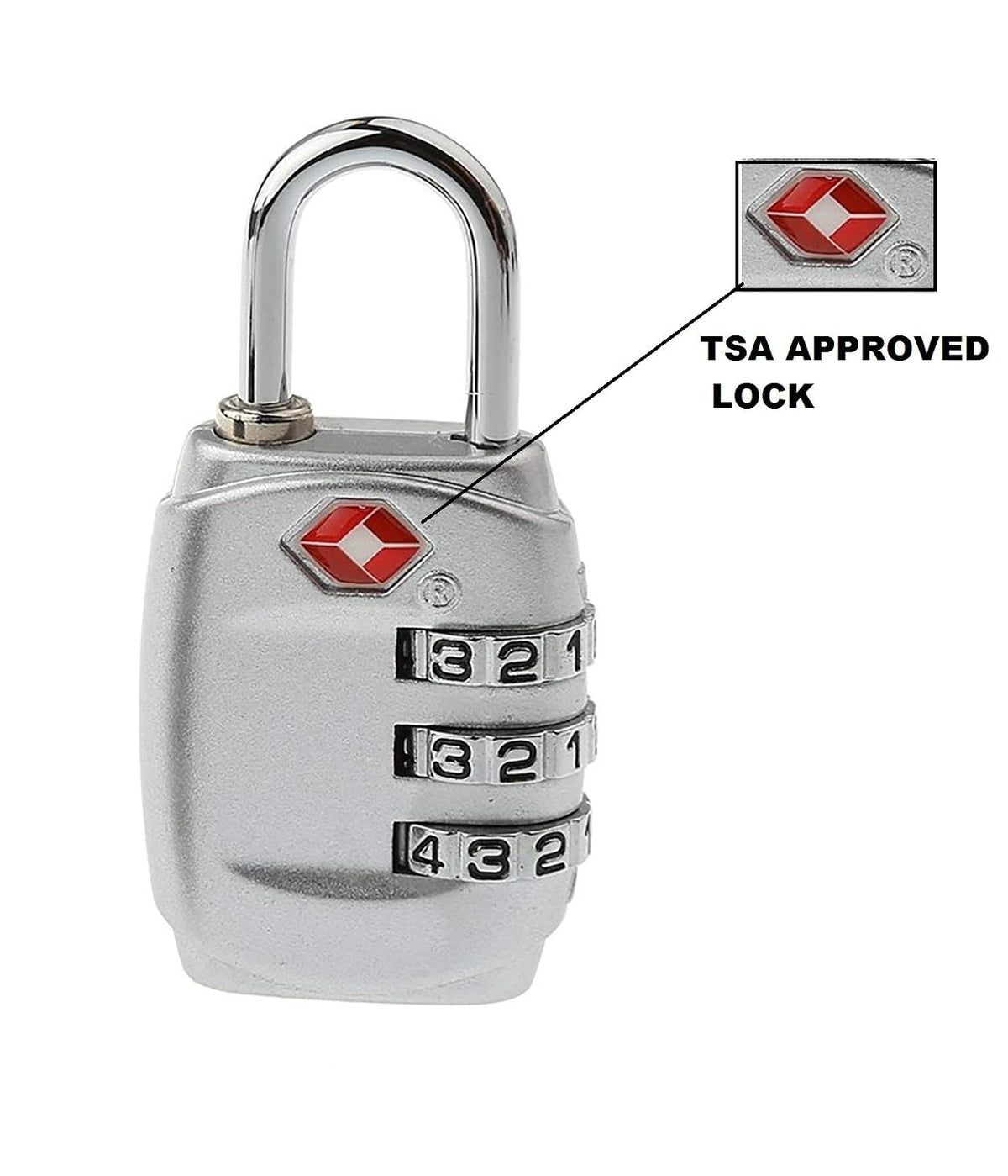 DOCOSS-Set of 2-331-METAL TSA Lock 3 Digit for Luggage Bag International Number Password Travel Locks(Muliti-Color)