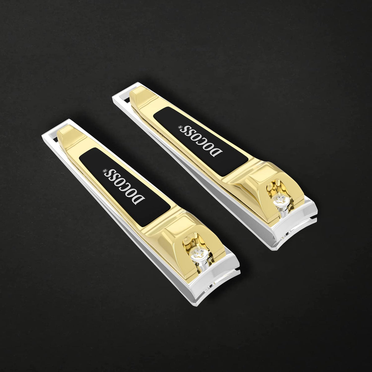 DOCOSS Premium Proffessional Stainless Steel Nail Cutter Set For Men,Women,Adults -Nail Clippers & Trimmers With Filer-Sharp,Smooth Japanese Nailcutter For Adults (Pack Of 2) (Gold)
