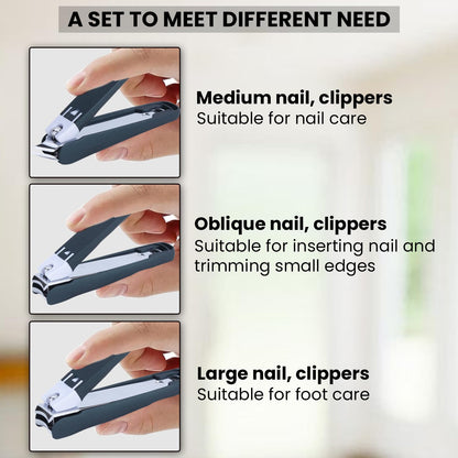 DOCOSS Steel Big Nail Clippers For Men Women Nail Cutter with Toe Nail Clipper,Cuticle Cutter & Ingrown Toenail Cutter,Nails Cutter(Green)
