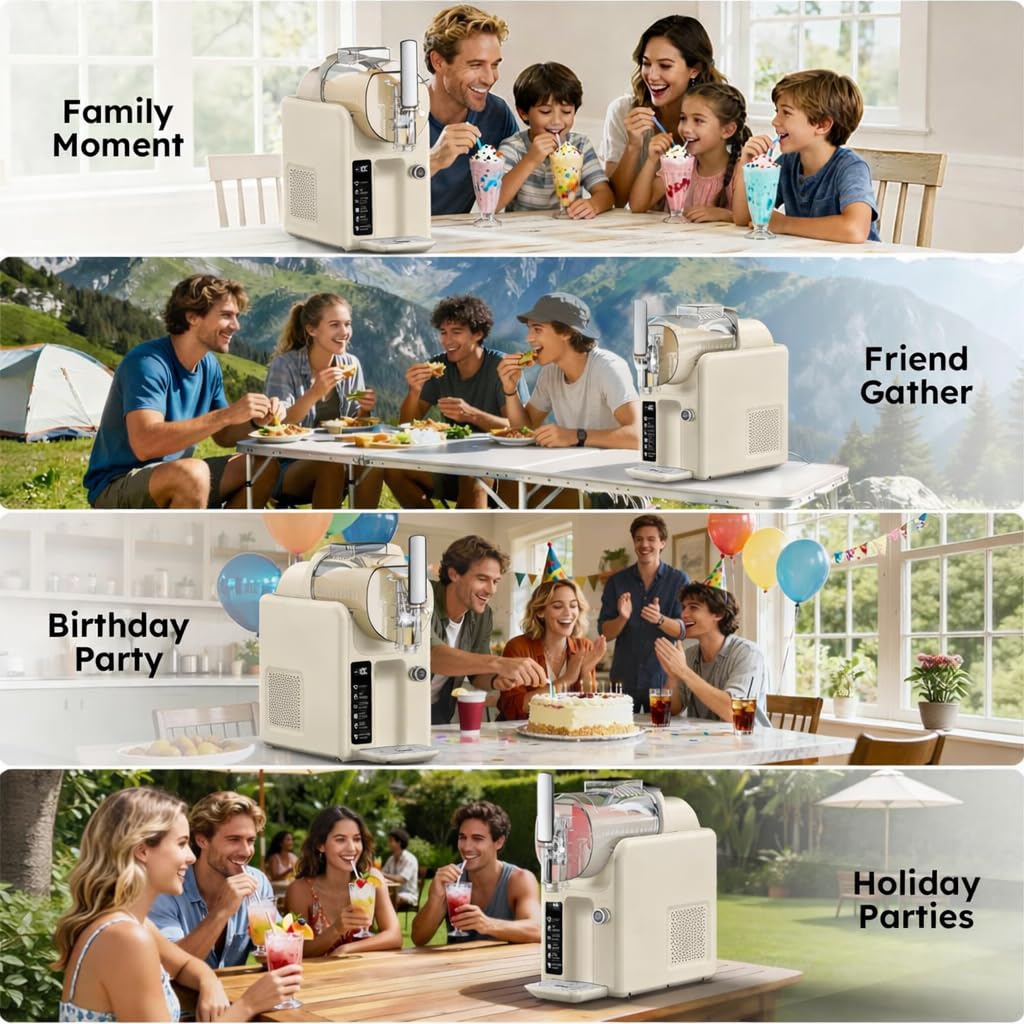 Docoss 1.8L Slushie Machine & Soft Serve Ice Cream Maker Machine, No Ice Needed, Self-Cleaning, LED Display,5 Presets for Frozen Drink, Milkshake, Cocktails, Frappes and More