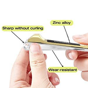 DOCOSS Premium Proffessional Stainless Steel Nail Cutter Set For Men,Women,Adults -Nail Clippers & Trimmers With Filer-Sharp,Smooth Japanese Nailcutter For Adults (Pack Of 2) (Gold)