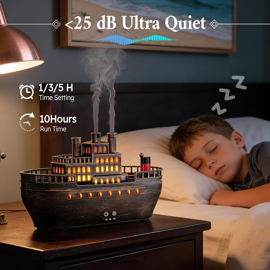 Docoss Titanic Ship Aroma Diffuser for Home Electric with Remote | Essential Oil Diffuser for Home & Bedroom,Ultrasonic Humidifier with 7 LED Warm Lights & Quiet Operation,Electric Diffuser for Room