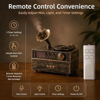 Docoss 2 in 1 Gramophone Aroma Diffuser