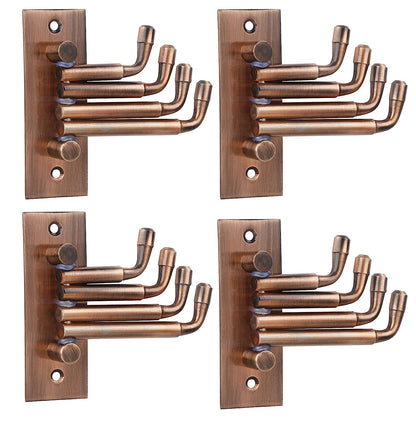 DOCOSS -Pack Of 2-Stainless Steel Flexible 4 Pin Bathroom Hooks Cloth Hanger Wall Hook Door Robe Hooks for Hanging Keys,Clothes,Towel Steel Hook (BLACK)