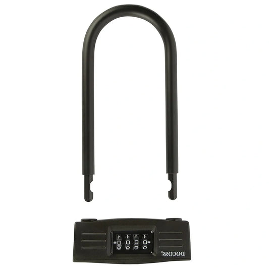 DOCOSS Metal U Lock for Cycle Bike , Cycle Lock / Bicycle Lock , Heavy Duty Helmet Lock Combination Bike Lock / Strong Password Lock for Bike (Black)