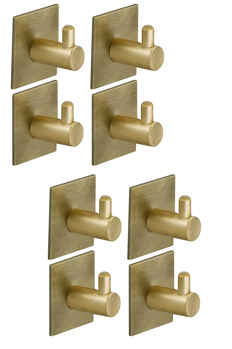 DOCOSS Pack of 8 Steel Self Adhesive Hooks for Wall Door Hanger Wall Hooks Strong Sticker Hooks Self Adhesive Hooks Holder for Bathroom ,Kitchen -Holds Upto 3 kg