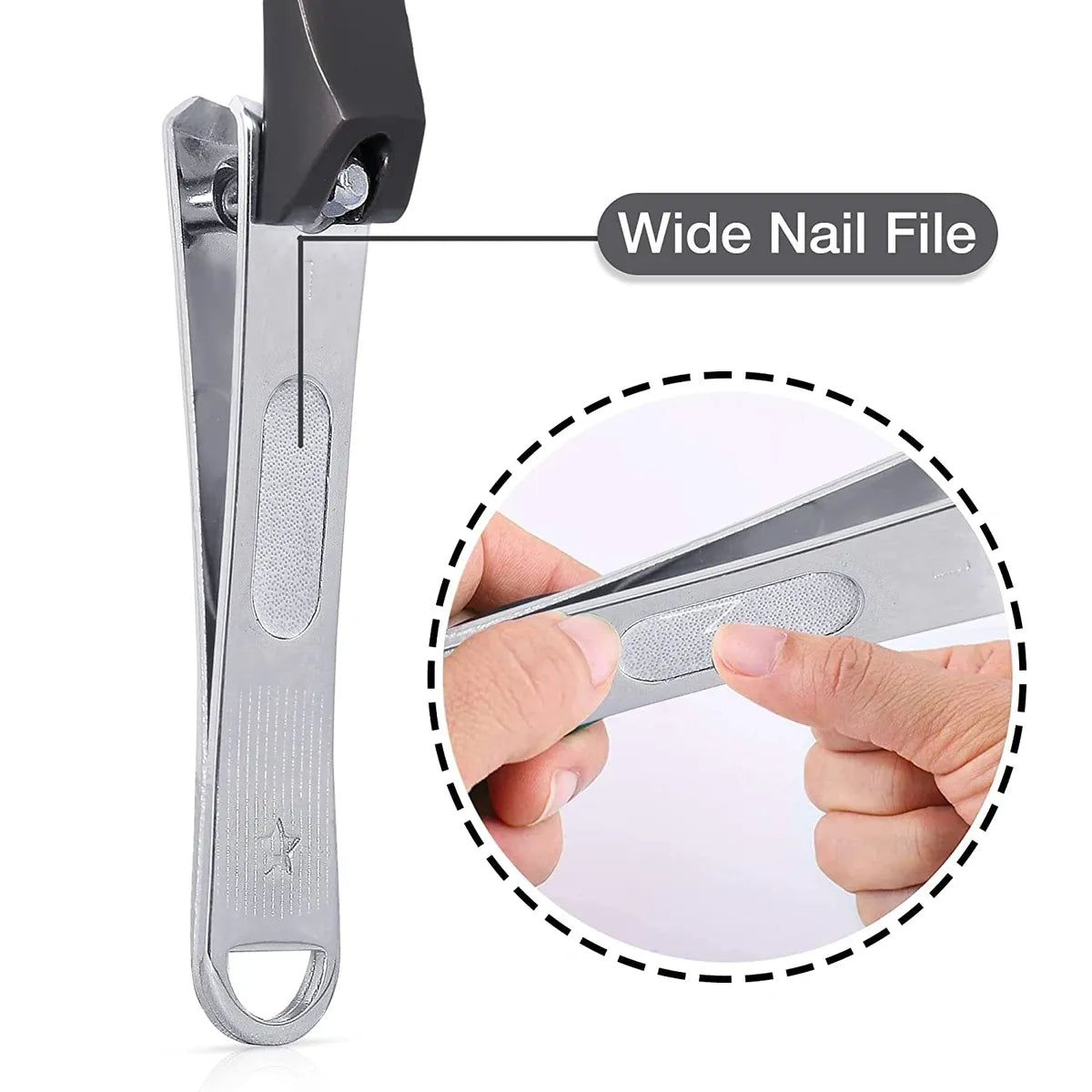 DOCOSS Pack Of 2 Stainless Steel Nail Cutter For Men Women & Toenail Fingernail Clipper Nail Clippers Set/ Nail Cutter Set Kit (Black)