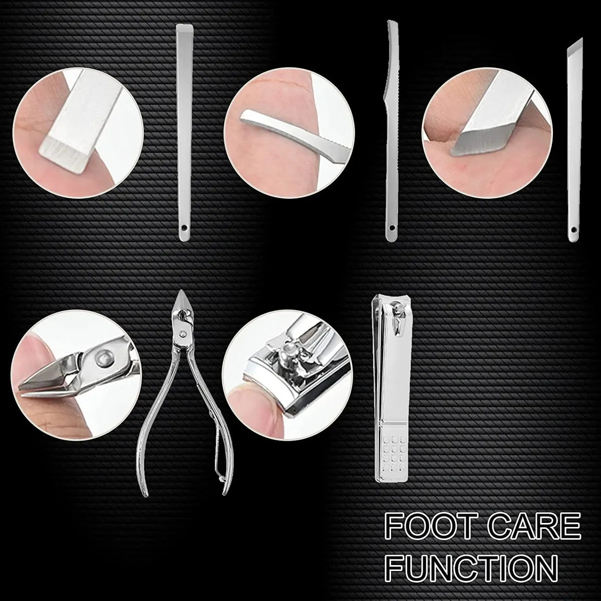 DOCOSS-19 IN 1 Stainless Steel Manicure Kit Nail Cutter For Men Women Manicure Pedicure Kit With Grooming Kit, Acne needle,Nail Filer Kit, Nail Cutter Set With Leather Case