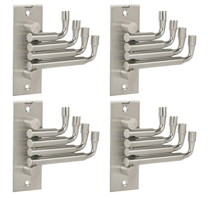 DOCOSS -Pack Of 2-Stainless Steel Flexible 4 Pin Bathroom Hooks Cloth Hanger Wall Hook Door Robe Hooks for Hanging Keys,Clothes,Towel Steel Hook (BLACK)