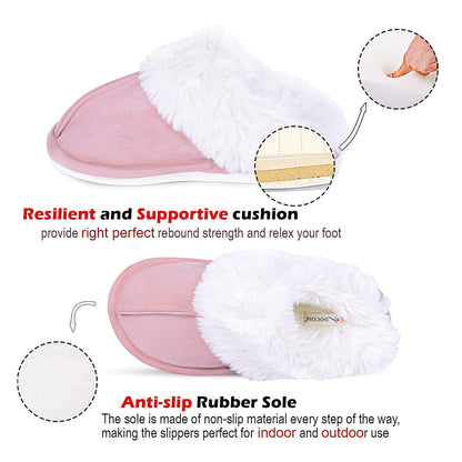 DOCOSS Warm Winter Indoor Shoes for Women Men / Indoor Slippers for Girls , Boys /Home Bedroom Indoor Slippers Warm Slippers Winter