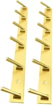 DOCOSS ® -DELUXE 6 Pin Bathroom Cloth Hanger Robe Wall Hooks Rail For Hanging Keys,Clothes,Towel Steel Hook